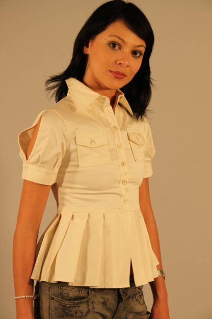 Patrizia Pepe - Elegant White Cotton Shirt with Italian Collar