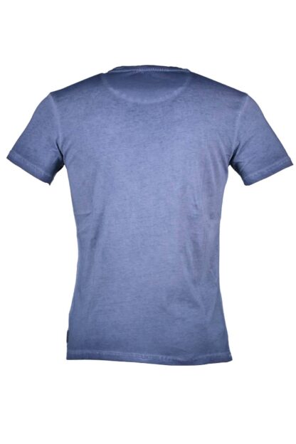 Yes Zee - Elegant Blue Printed Tee with Logo