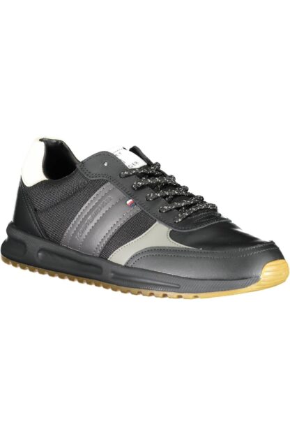 Tommy Hilfiger - Sleek Black Synthetic Lace-Up Sneakers