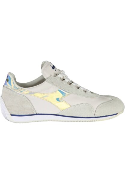 Diadora - Elegant White Lace-Up Sneakers with Contrasting Details