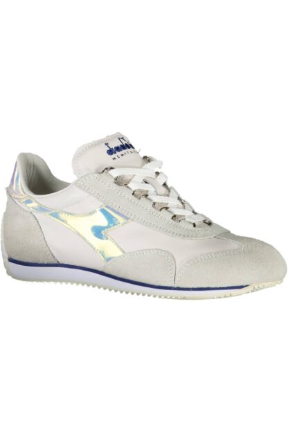 Diadora - Elegant White Lace-Up Sneakers with Contrasting Details