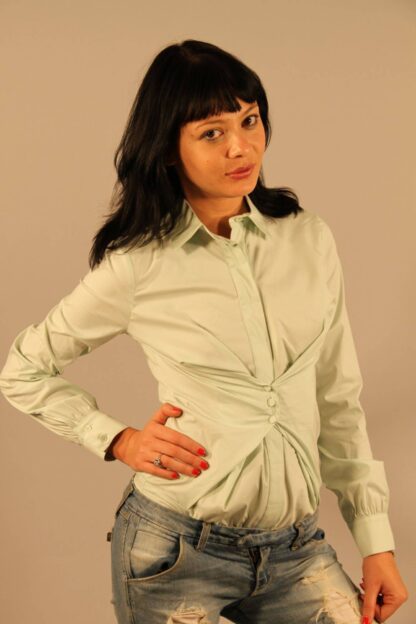 Patrizia Pepe - Elegant Long Sleeve Green Body Shirt