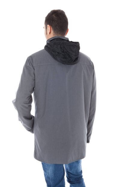 Calvin Klein - Sleek Gray Long Sleeve Jacket with Removable Hood