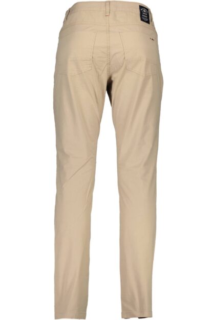 Napapijri - Beige Cotton Trousers with Iconic Logo