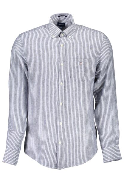 Gant - Elegant Linen Blue Long Sleeve Men's Shirt