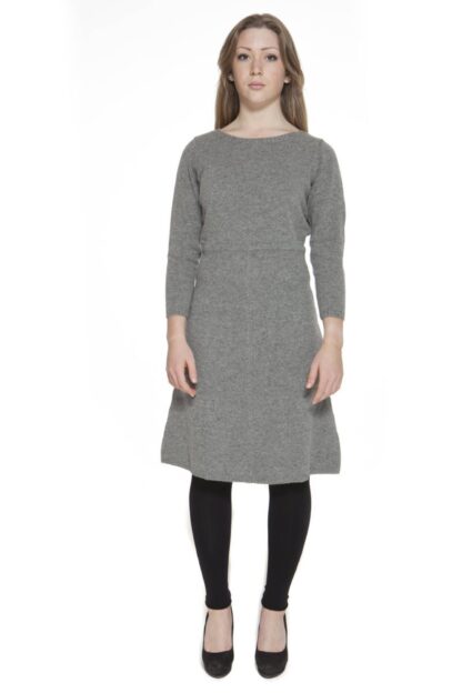 Gant - Chic Gray Wool Short Dress with 3/4 Sleeves