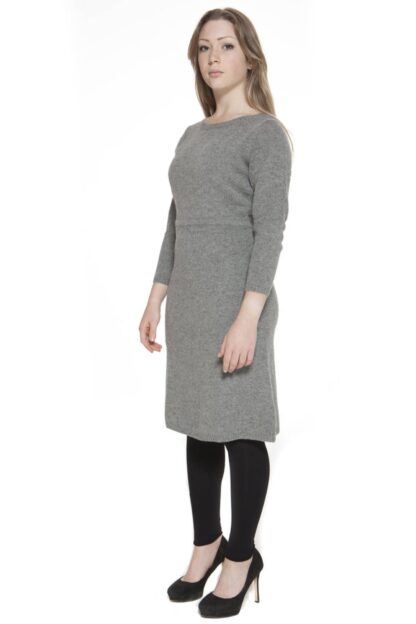 Gant - Chic Gray Wool Short Dress with 3/4 Sleeves