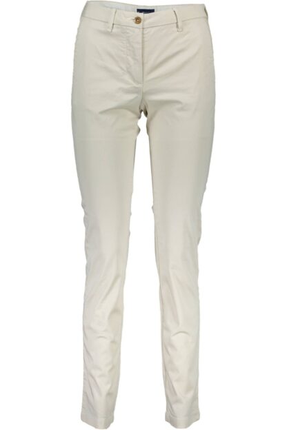 Gant - Chic Beige Cotton Trousers with Logo Detail