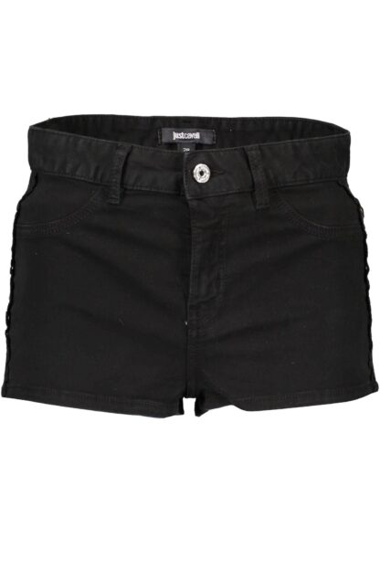 Just Cavalli - Chic Black Cotton Shorts with Logo Detail