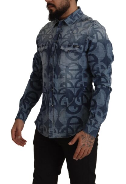 Dolce & Gabbana - Elegant Slim Fit Casual Blue Men's Shirt