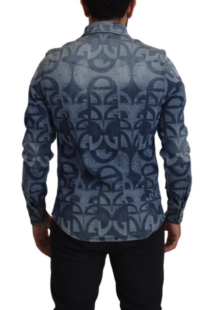 Dolce & Gabbana - Elegant Slim Fit Casual Blue Men's Shirt