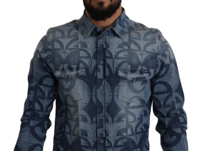 Dolce & Gabbana - Elegant Slim Fit Casual Blue Men's Shirt