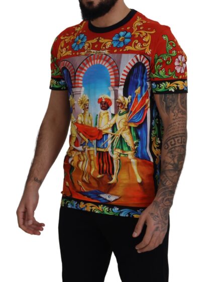 Dolce & Gabbana - Multicolor Majolica Print Crewneck Tee