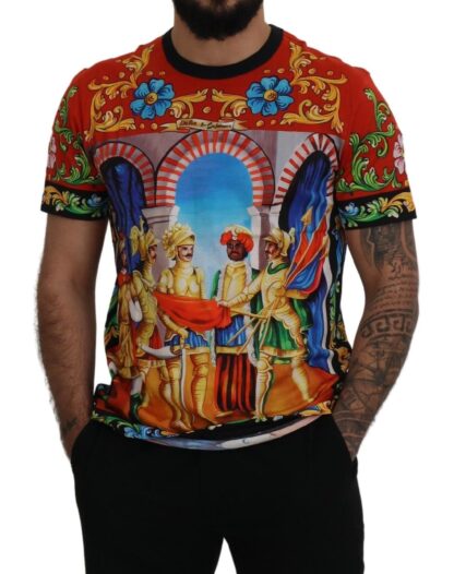 Dolce & Gabbana - Multicolor Majolica Print Crewneck Tee