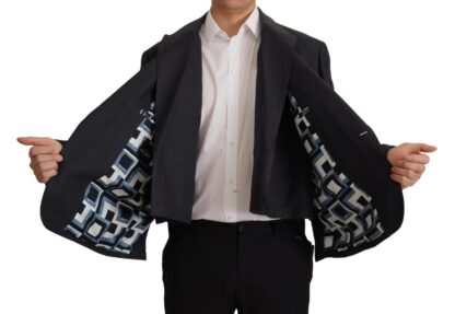 Dolce & Gabbana - Sleek Double Breasted Navy Linen Blazer