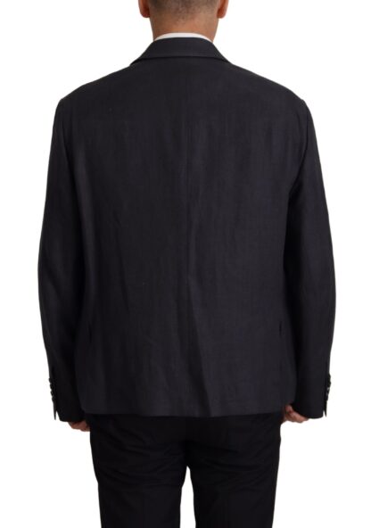 Dolce & Gabbana - Sleek Double Breasted Navy Linen Blazer