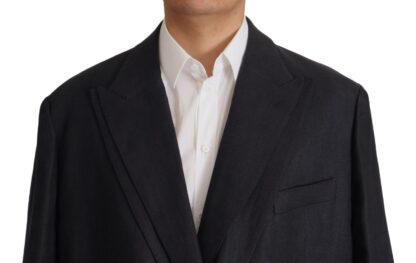 Dolce & Gabbana - Sleek Double Breasted Navy Linen Blazer