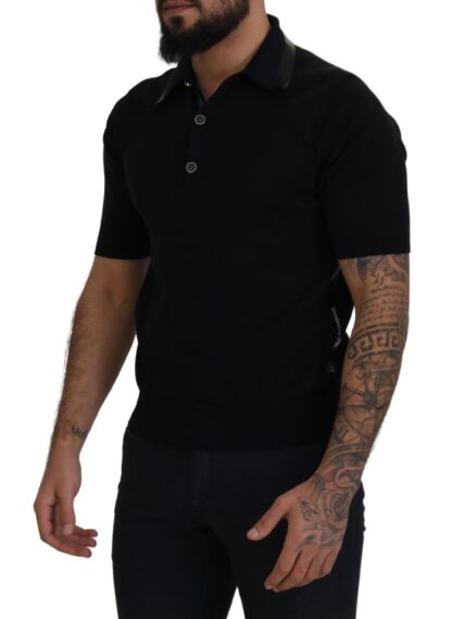 Dolce & Gabbana - Elegant Black Silk Blend Polo T-Shirt