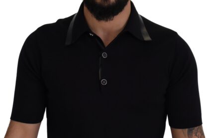 Dolce & Gabbana - Elegant Black Silk Blend Polo T-Shirt