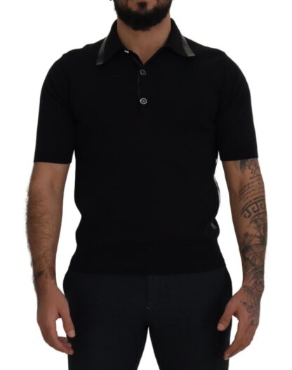 Dolce & Gabbana - Elegant Black Silk Blend Polo T-Shirt