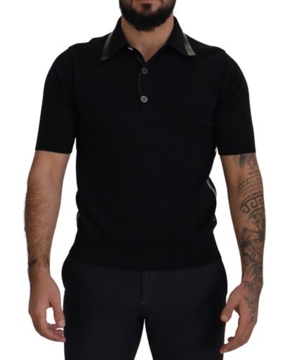 Dolce & Gabbana - Elegant Black Silk Blend Polo T-Shirt