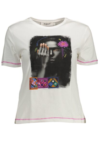 Desigual - White Cotton Women T-Shirt