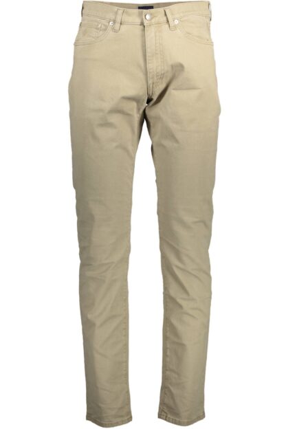 Gant - Beige Cotton Men Slim Pant