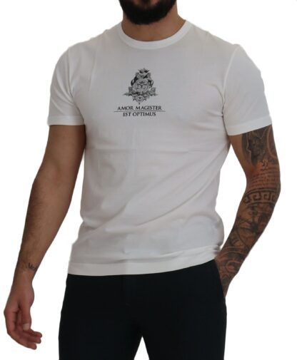 Dolce & Gabbana - Chic White Logo Print Cotton Tee