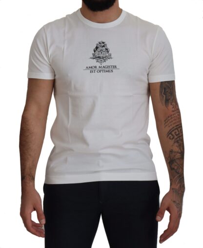 Dolce & Gabbana - Chic White Logo Print Cotton Tee