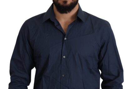 Dolce & Gabbana - Elegant Slim Fit Blue Martini Dress Shirt