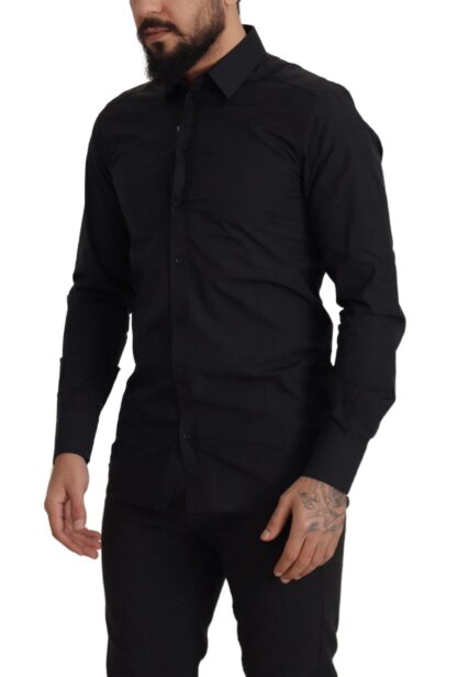 Dolce & Gabbana - Elegant Slim Fit Black Cotton Dress Shirt