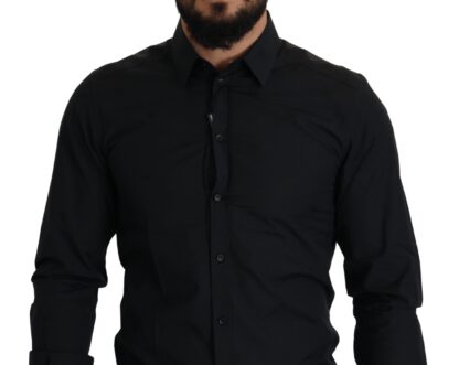 Dolce & Gabbana - Elegant Slim Fit Black Cotton Dress Shirt