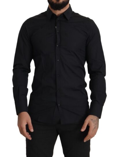 Dolce & Gabbana - Elegant Slim Fit Black Cotton Dress Shirt