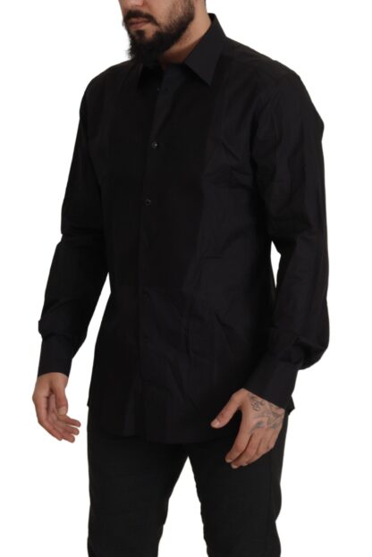 Dolce & Gabbana - Sleek Black Tuxedo Dress Shirt - Slim Fit