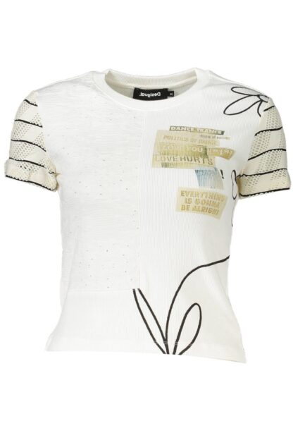 Desigual - White Cotton Women T-Shirt