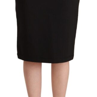 GF Ferre - Sleek Black Pencil Skirt Knee Length