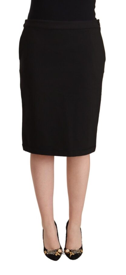 GF Ferre - Chic Black Pencil Skirt Knee Length