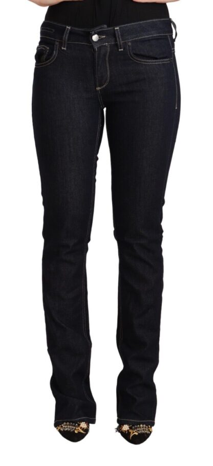 GF Ferre - Chic Low Waist Skinny Jeans in Timeless Black