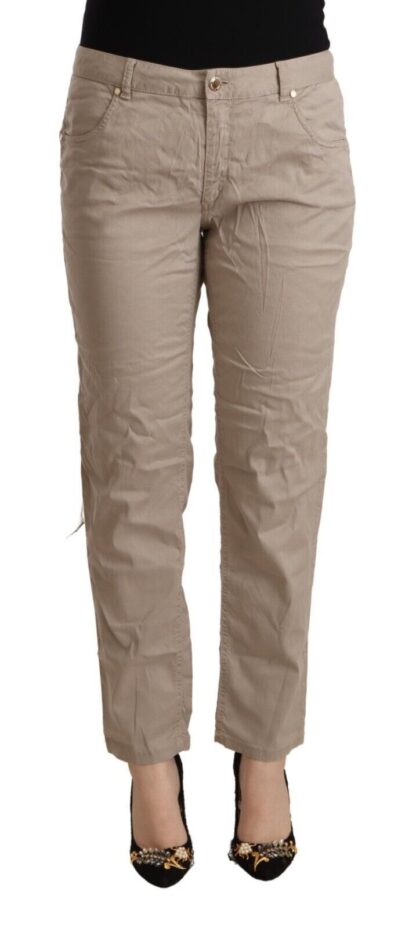 Acht - Beige Mid Waist Tapered Pants