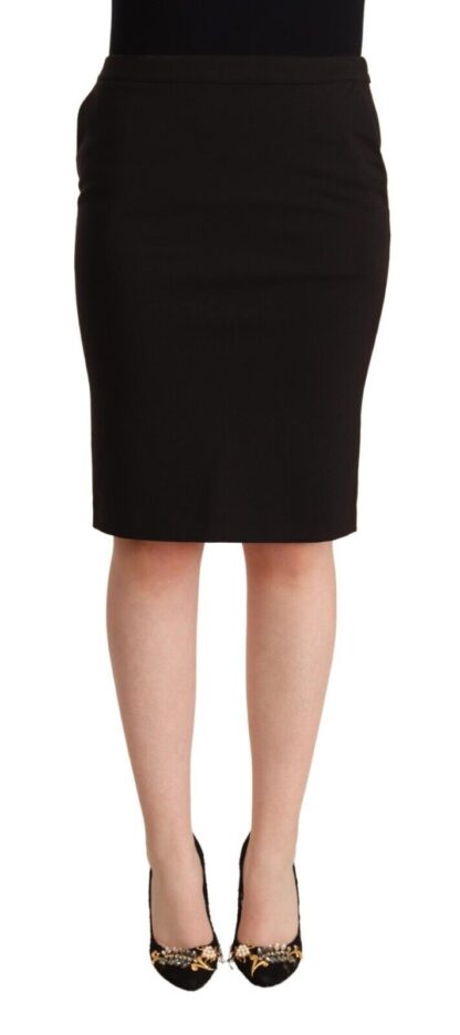 GF Ferre - Sleek Black Pencil Skirt Knee Length