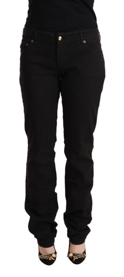 Just Cavalli - Sleek Mid-Waist Slim Fit Black Jeans