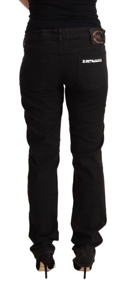 Just Cavalli - Sleek Mid-Waist Slim Fit Black Jeans