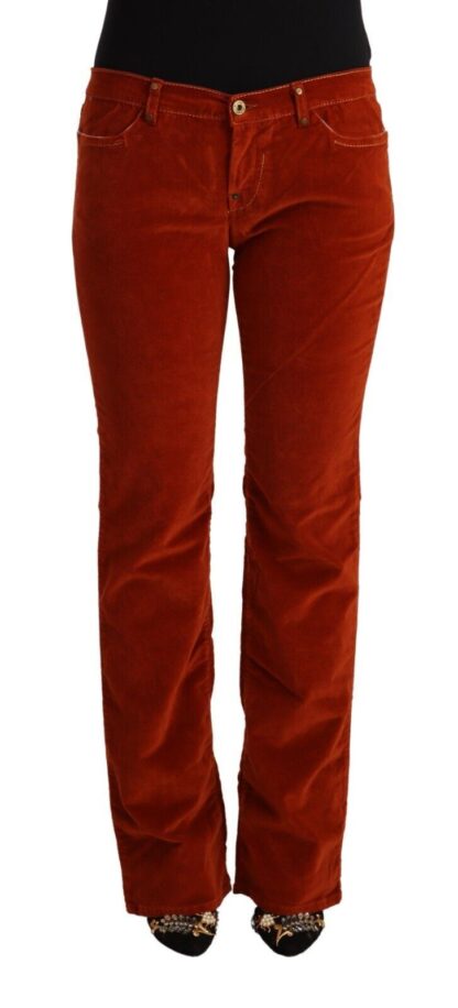 GF Ferre - Chic Red Low Waist Straight Cut Jeans