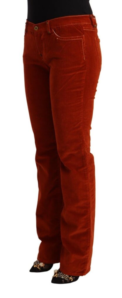 GF Ferre - Chic Red Low Waist Straight Cut Jeans