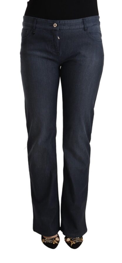 MARGHI LO' - Chic Dark Blue Straight Cut Jeans