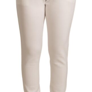 Met - Chic White Tapered Cropped Pants