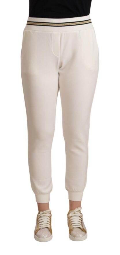 Patrizia Pepe - Chic White Mid Waist Jogger Pants