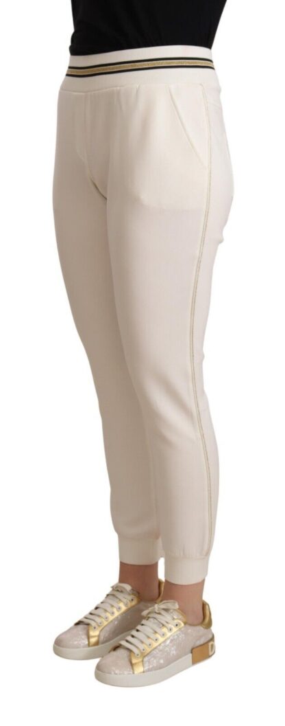 Patrizia Pepe - Chic White Mid Waist Jogger Pants