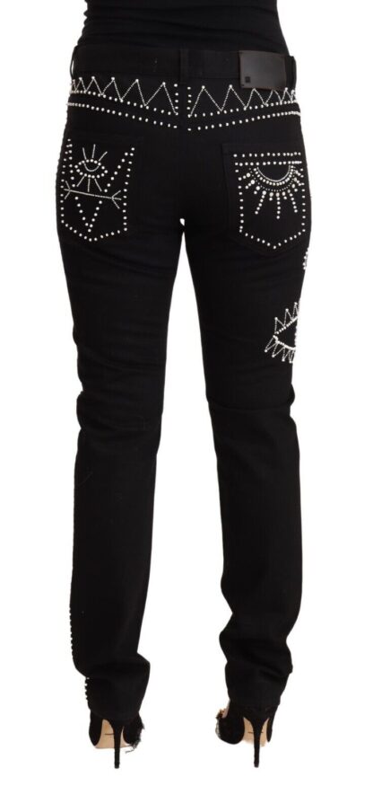 Valentino - Embellished Black Mid-Waist Denim