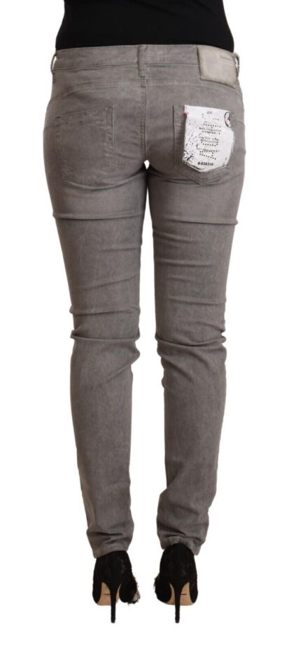 Acht - Chic Gray Low Waist Skinny Cotton Jeans